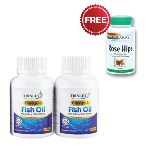 TRINLEY OMEGA-3 FISH OIL 60S TWINPACK (PL SPECIAL : FREE ROSE HIP 100C)
